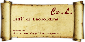 Csáki Leopoldina névjegykártya